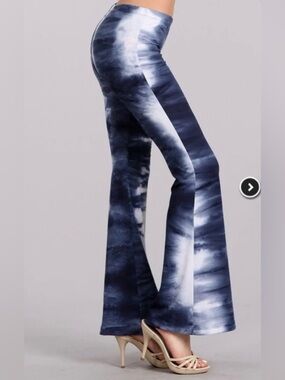 Tie-Dye Flared Pants – Navy & White New w Tags